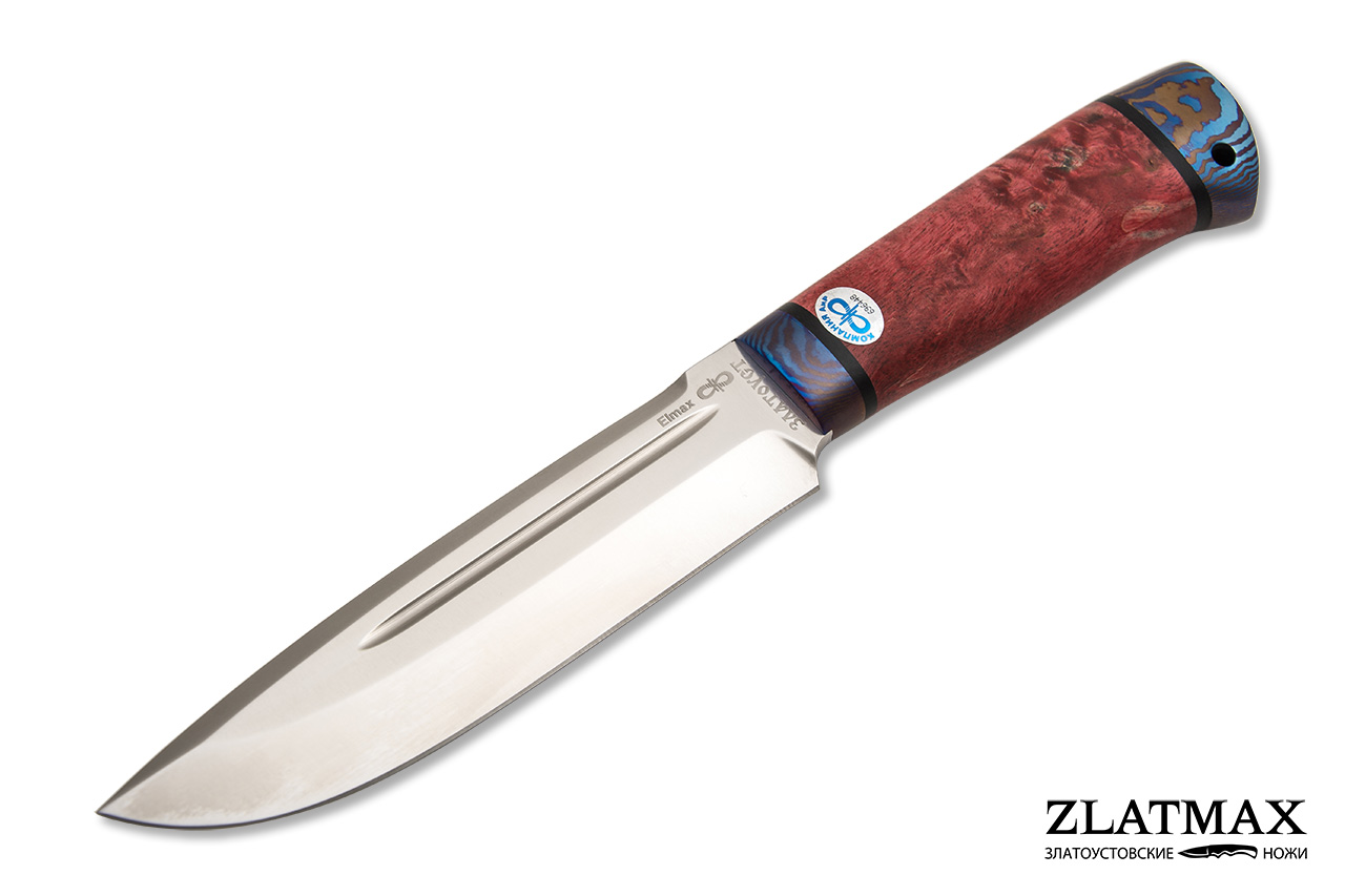 Нож Селигер (ELMAX, Стабилизированная карельская береза, ZlaTi) фото-01
