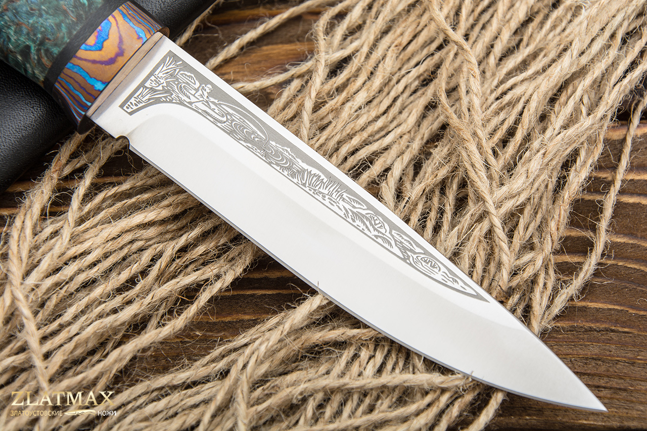 Нож Пескарь (М390, Стабилизированная карельская береза, ZlaTi)