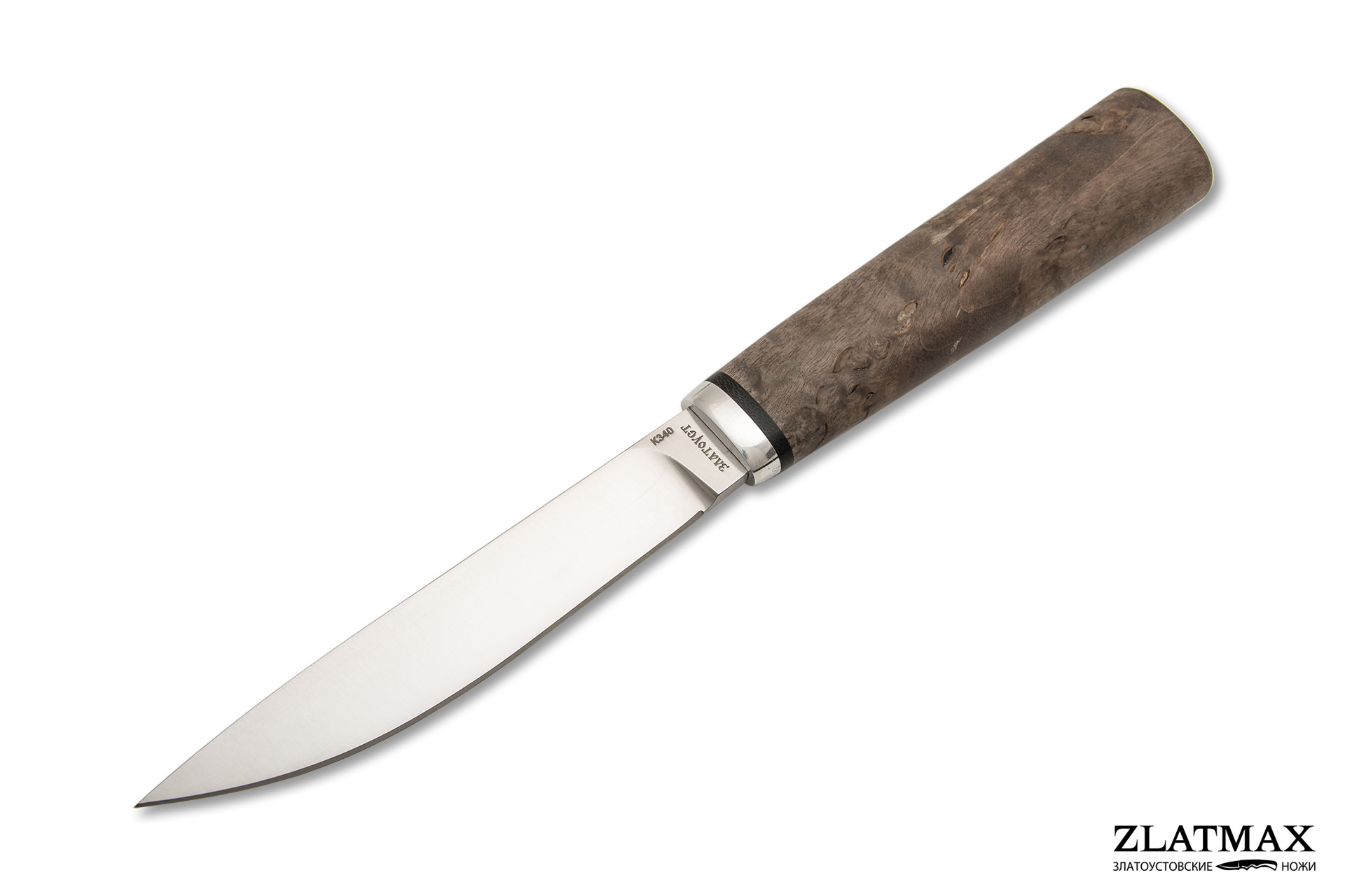 Нож Якут (D2, Стабилизированная карельская береза, Алюминий)