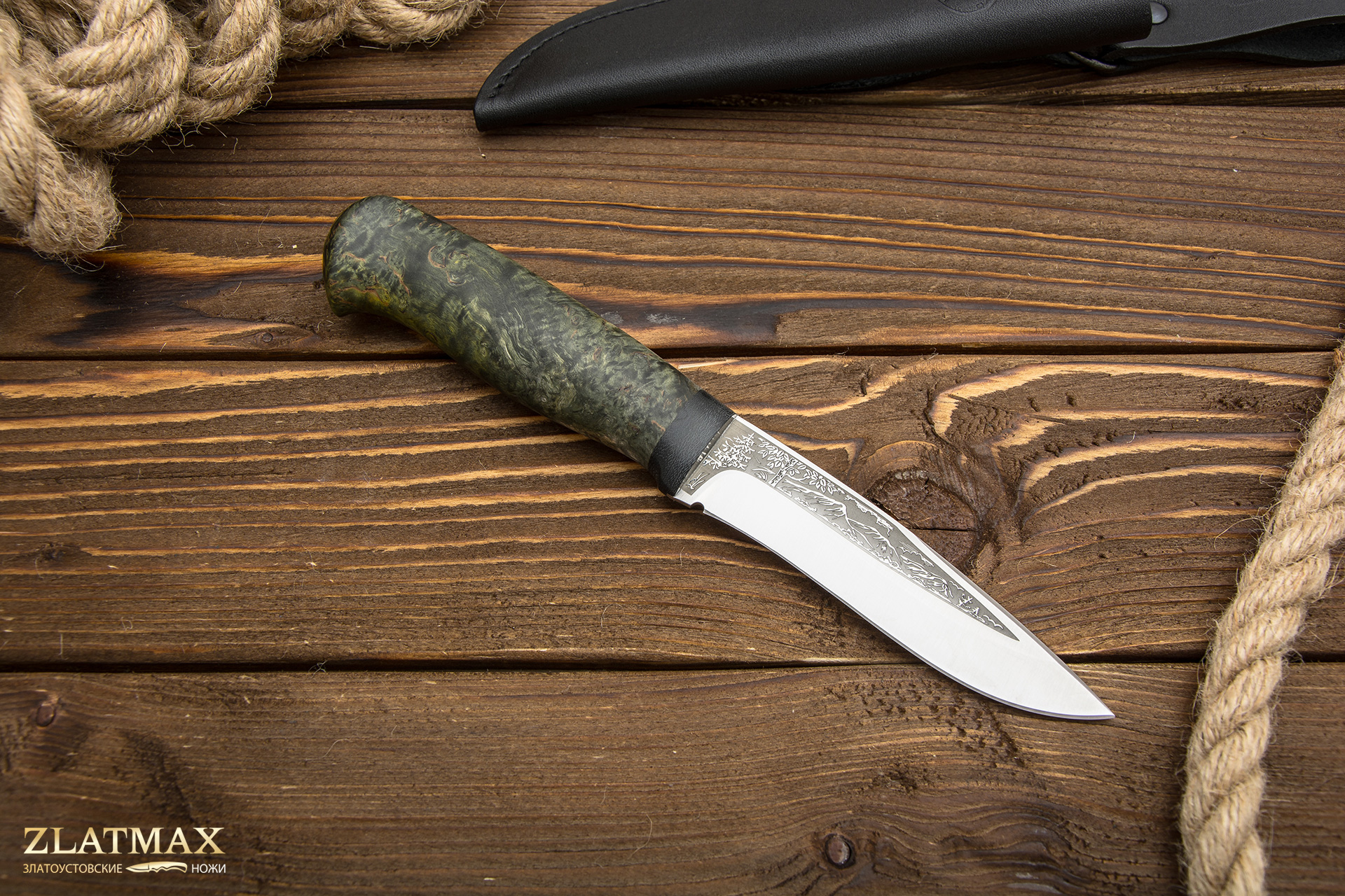 Нож Шаман-2 (100Х13М, Стабилизированная карельская береза, Текстолит)