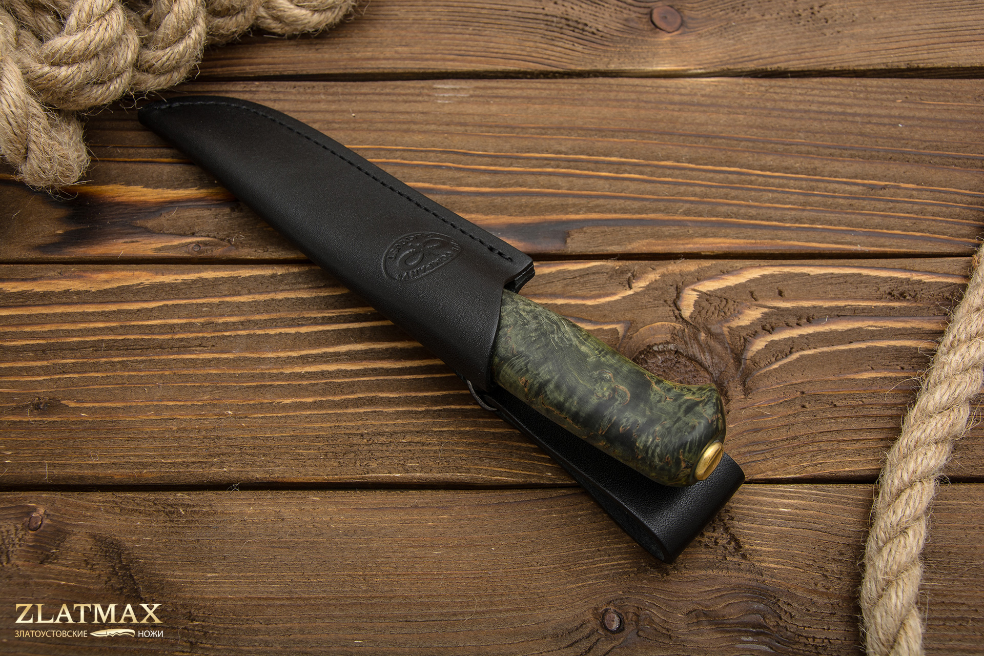 Нож Шаман-2 (100Х13М, Стабилизированная карельская береза, Текстолит)