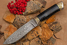 Нож Пилигрим (Дамаск ZDI-1016, Стабилизированная карельская береза, Литье)