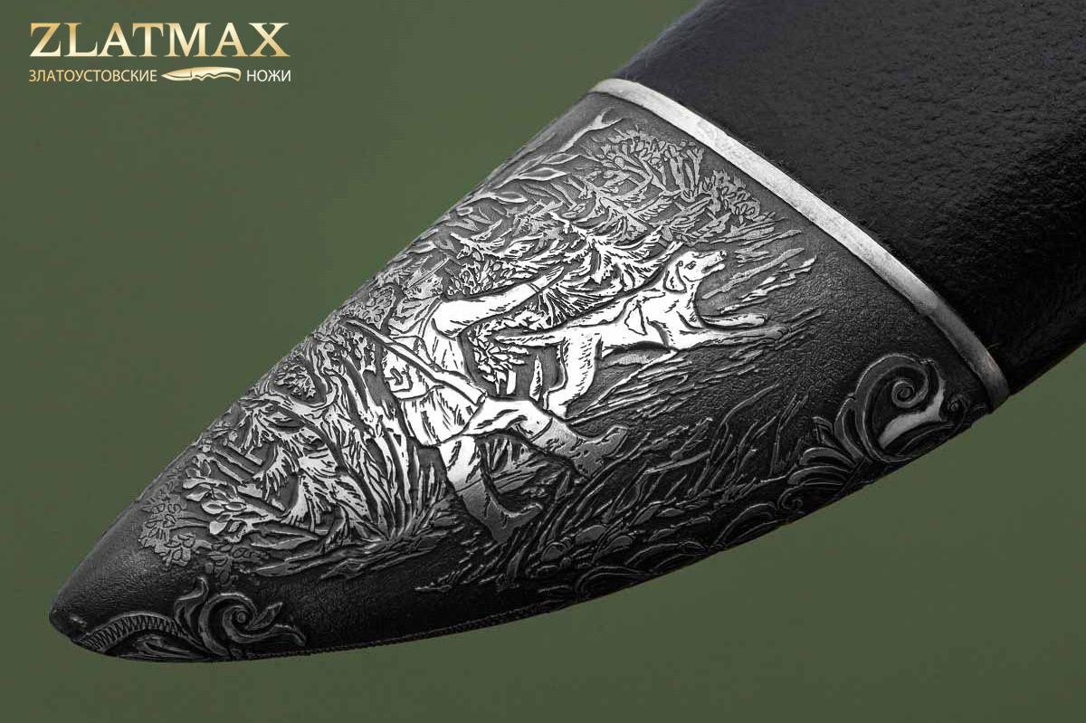 Нож Бекас подарочный «Глухариная охота» (Дамаск ZDI-1016, Граб, Литьё)