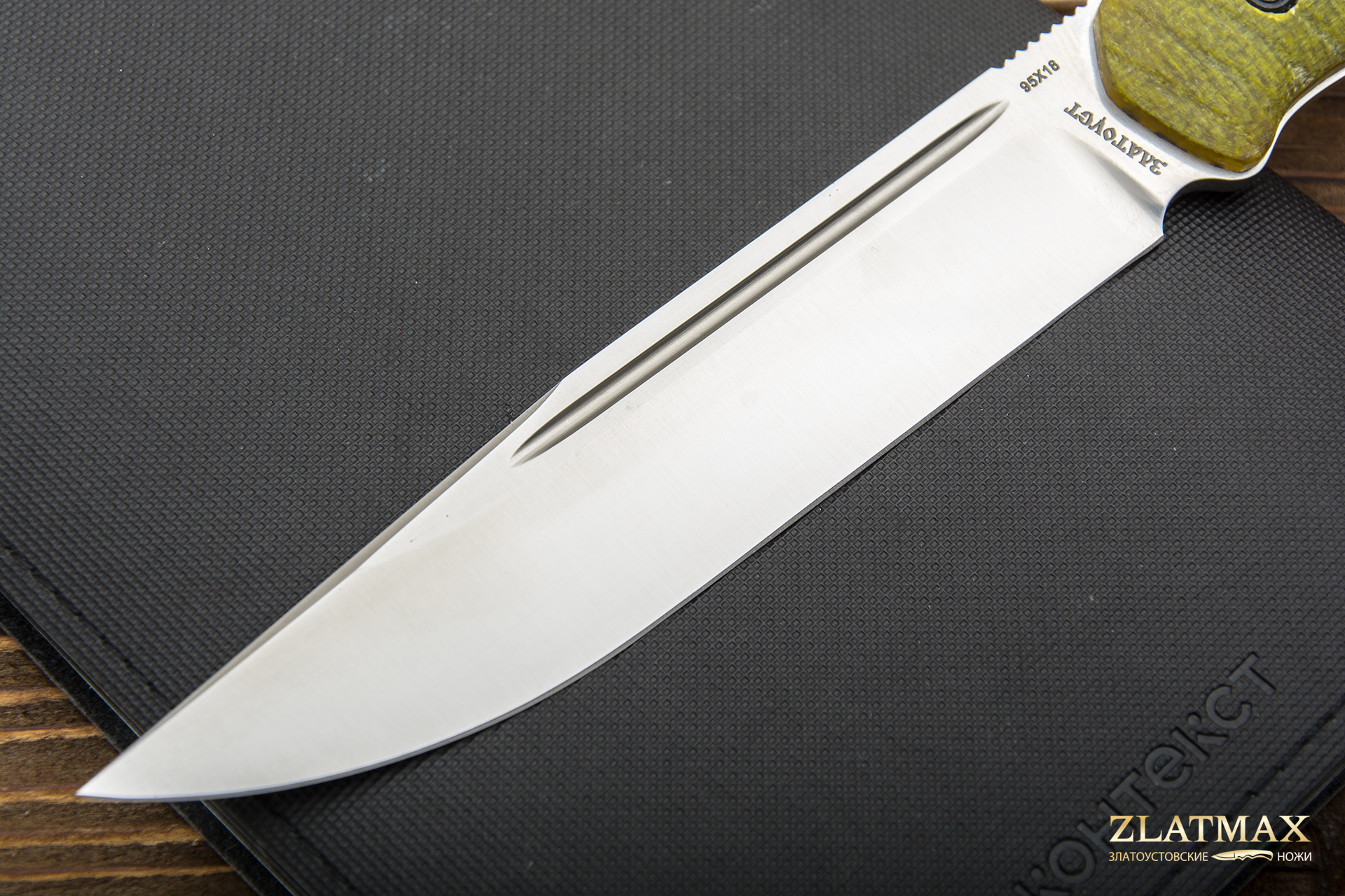 Нож Леший-Т (95Х18, Накладки микарта зеленая)