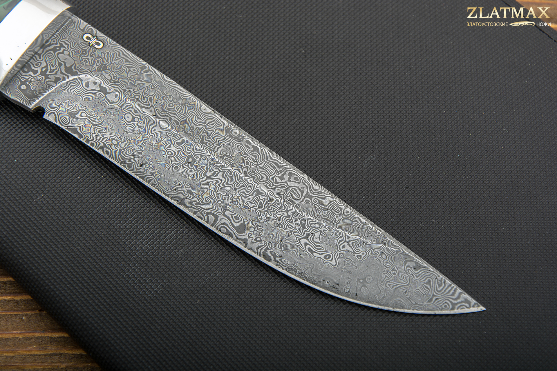 Нож Лиса (Дамаск ZDI-1016, Композит сингулярность, Алюминий)