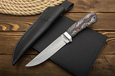 Ножи из стали ЭП-766 купить в Санкт-Петербурге: Нож Лиса (ЭП-766, Гибрид стаб. кап клена, Алюминий)