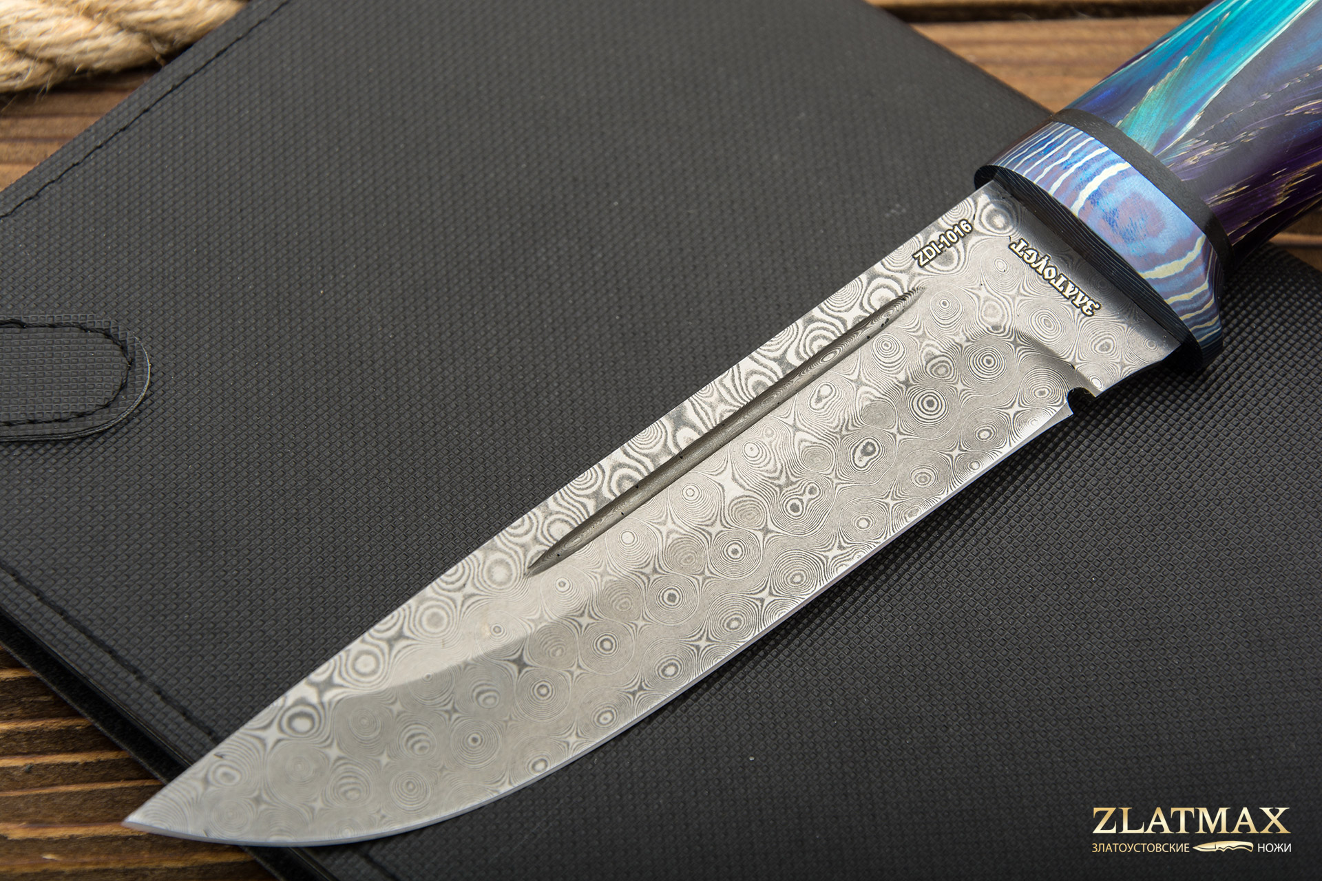 Нож Бекас (Дамаск ZDI-1016, Композит кукуруза, ZlaTi)