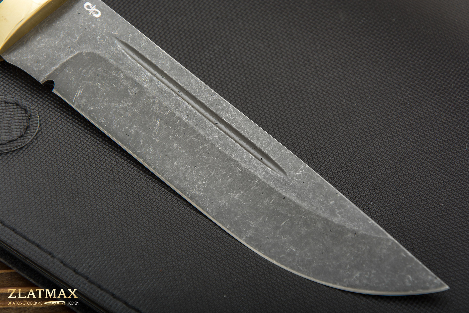 Нож Бекас (ELMAX, Стабилизированная карельская береза, Латунь, Обработка клинка Stonewash)
