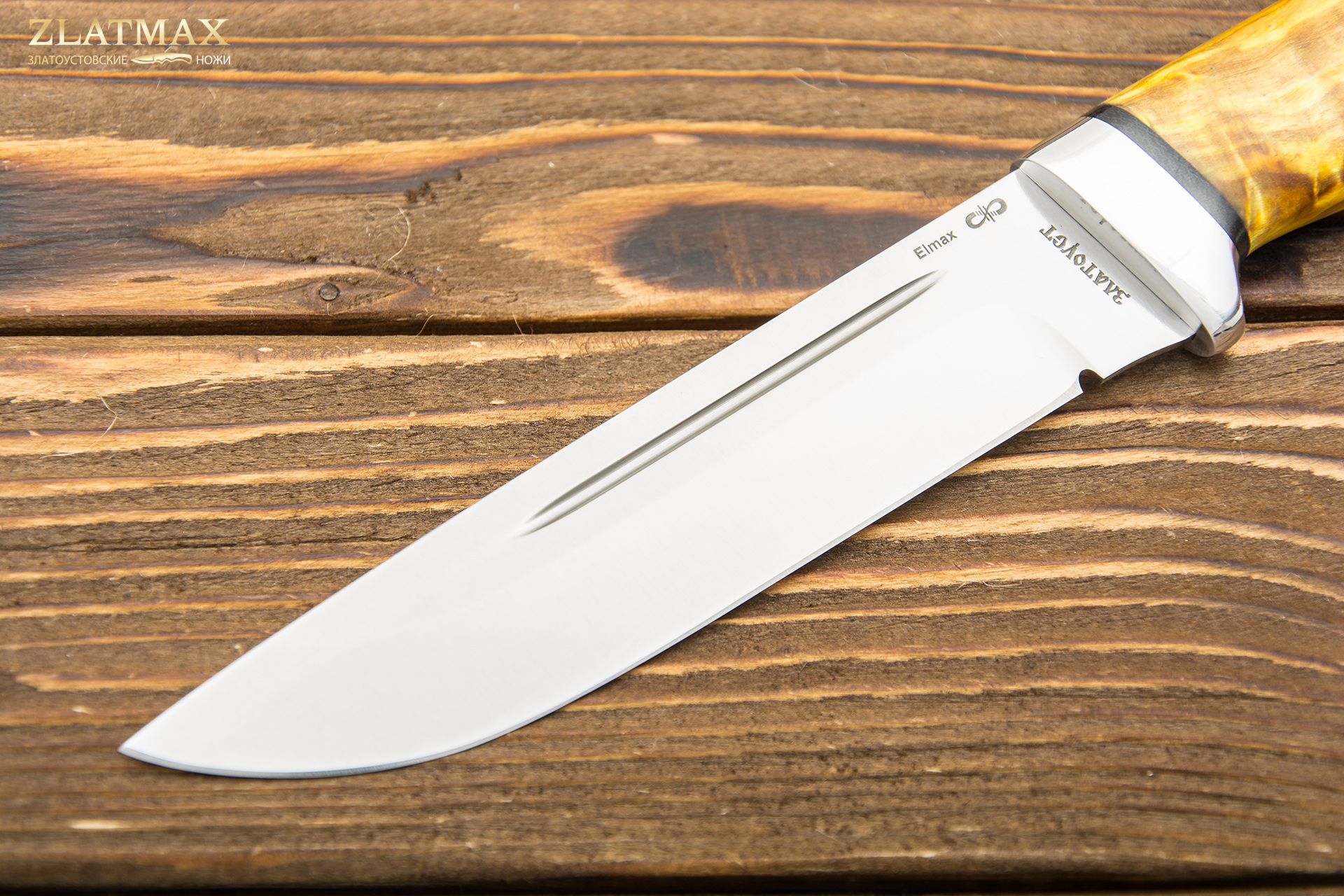 Нож Бекас (ELMAX, Стабилизированная карельская береза, Алюминий)