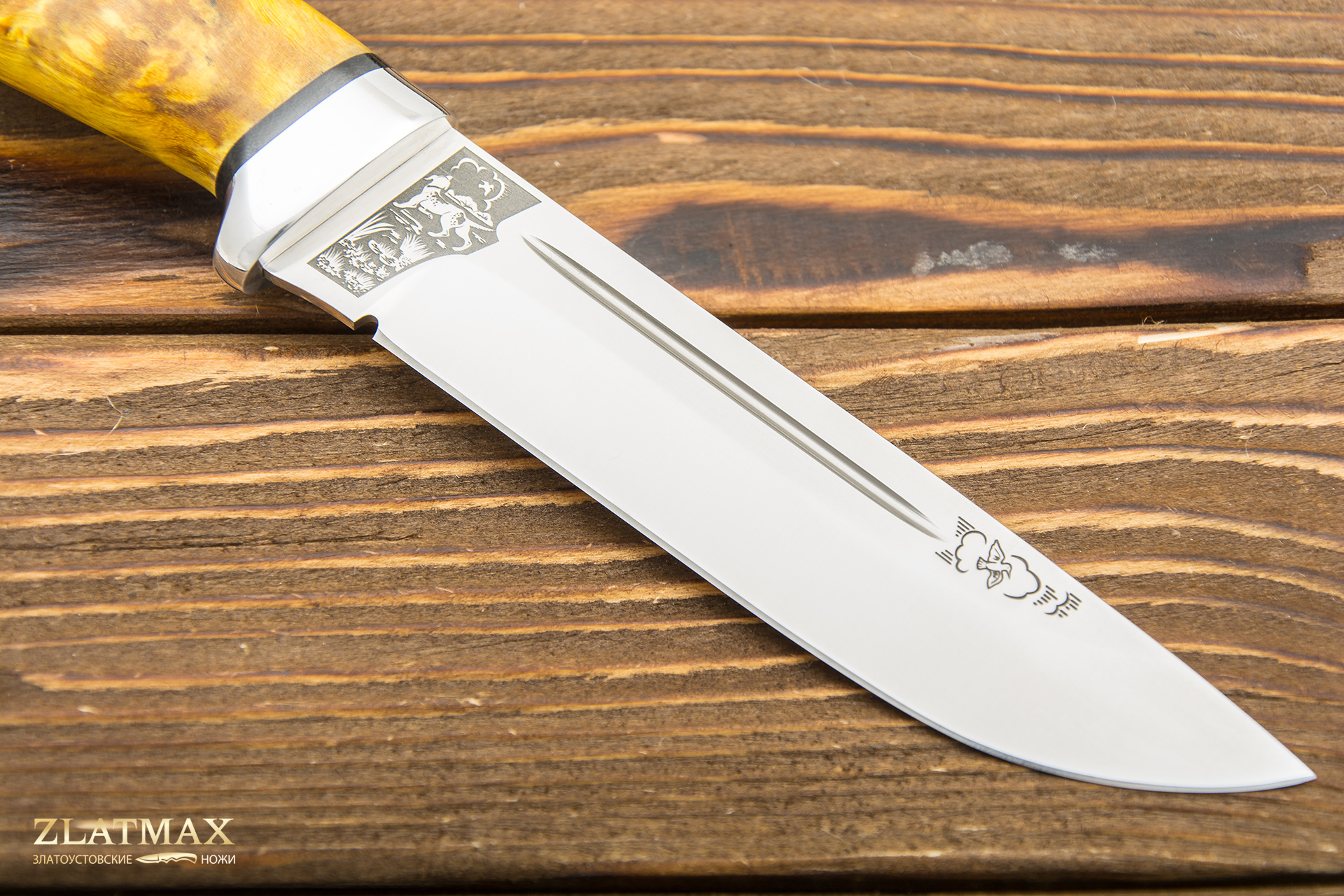 Нож Бекас (ELMAX, Стабилизированная карельская береза, Алюминий)
