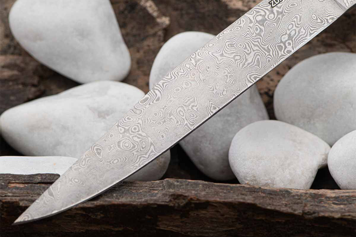 Нож Заноза ЦМ (Дамаск ZDI-1016, Композит с медной микросеткой волны)