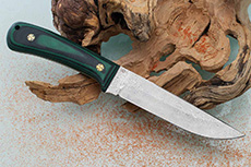 Нож Лиса ЦМ (Дамаск ZDI-1016, Накладки G10 зелёный)