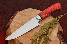 Нож Барибал (95Х18, Стабилизированная карельская береза красная, Алюминий)