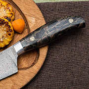 Кухонные ножи купить в Хабаровске: Набор кухонных ножей Поварской-3 ЦМ (Дамаск ZDI-1016, Композит с латунной и бронзовой микросеткой волны, Алюминий)