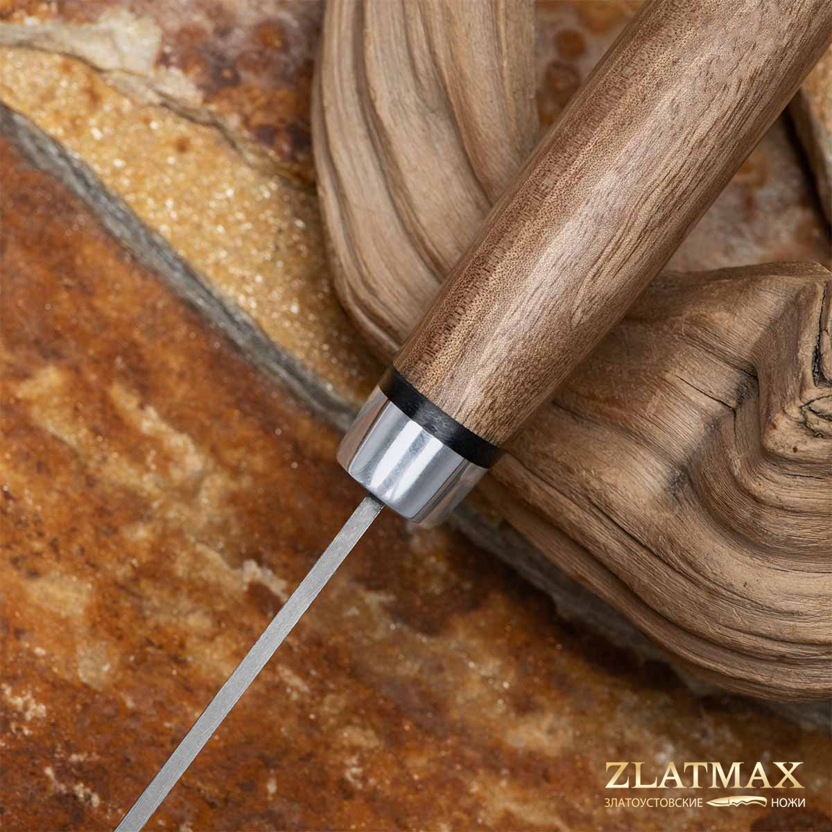 Нож Бекас (Дамаск ZDI-1016, Орех, Алюминий)
