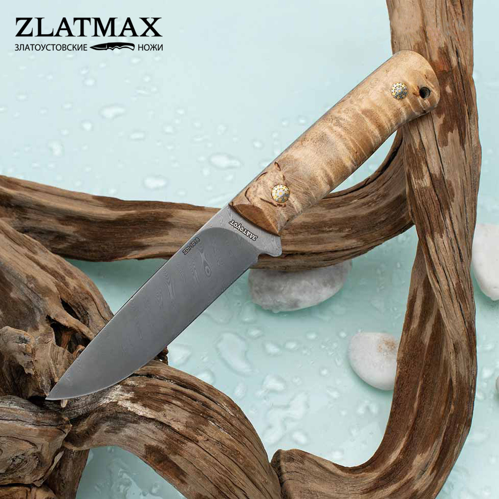 Нож Стриж (Дамаск ZDI-1016, Карельская берёза)