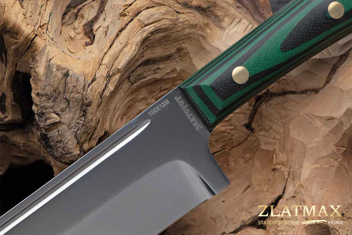 Нож Пчак ЦМ (100Х13М, Накладки G10 темно-зелёный)