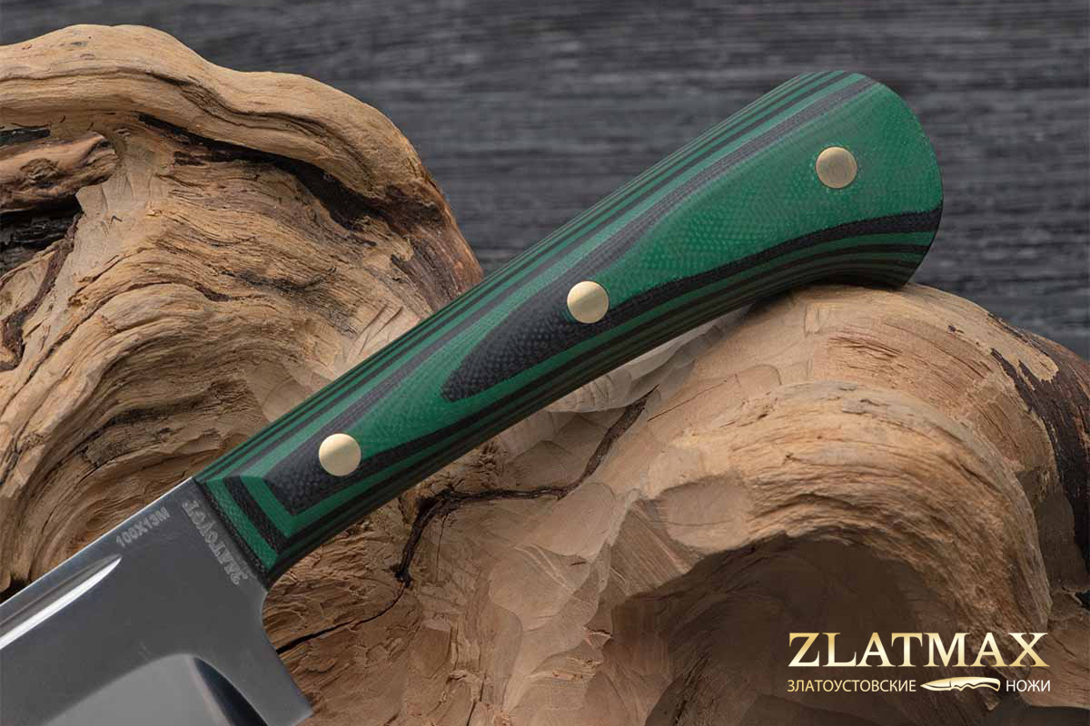 Нож Пчак ЦМ (100Х13М, Накладки G10 темно-зелёный)