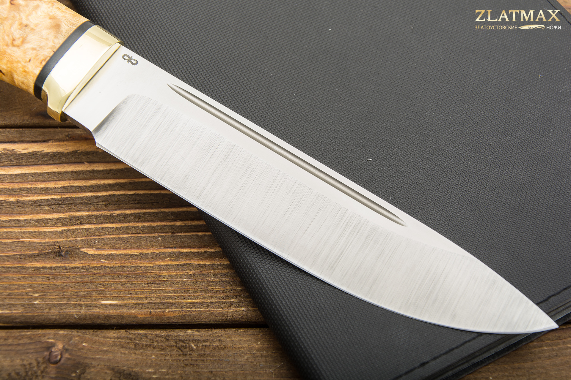 Нож Таежный (ELMAX, Карельская берёза, Латунь)
