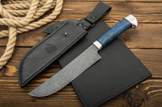 Нож Пчак (М390, Стабилизированная древесина, Алюминий, Обработка клинка Stonewash)