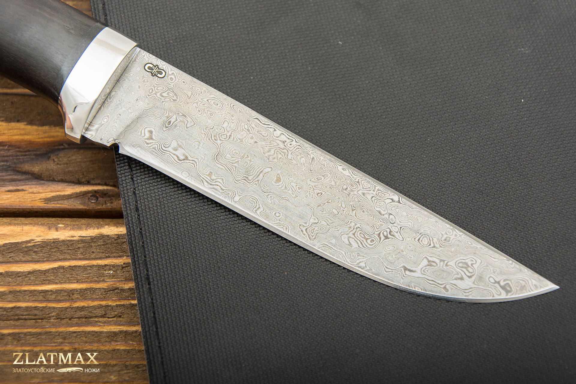 Нож Лиса (Дамаск ZDI-1016, Граб, Алюминий)