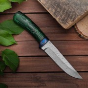 Ножи из дамаска ZDI-1016 купить в Екатеринбурге: Нож из дамасской стали Лиса (Дамаск ZDI-1016, Композит, ZlaTi)