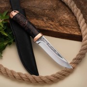 Ножи АиР купить в Новокузнецке: Нож Лиса (D2, Композит с медной микросеткой волны, Медь)
