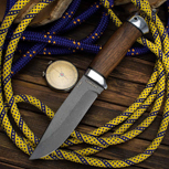 Ножи из стали 100Х13М купить в Красноярске: Нож Турист (Дамаск ZD-0803, Орех, Алюминий)