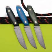 Цельнометаллические ножи (Фултанги) купить в Ярославле: Нож Жулан (Дамаск ZDI-1016, Накладки микарта темно-зеленая с красной подложкой)