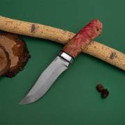Ножи из дамаска ZDI-1016 купить в Екатеринбурге: Нож Клычок-3 без тыльника (Дамаск ZDI-1016, Стабилизированный кап клёна, Алюминий)