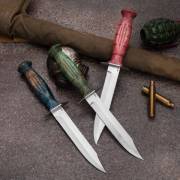 Разделочные ножи: Нож тактический НР-43 Вишня (95Х18, Стабилизированная карельская береза, Алюминий)