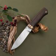 Ножи из дамаска ZDI-1016 купить в Красноярске: Нож Пилигрим (Дамаск ZDI-1016, Стабилизированный мореный дуб, Мокумэ-ганэ)