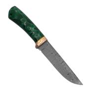 Ножи из дамасской стали ZD-0803: Нож из дамасской стали Лиса (Дамаск ZD-0803, Композит с алюминием микросеткой "соты", Мокумэ-ганэ)