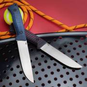 Цельнометаллические ножи (Фултанги) купить в Астрахани: Нож Бекас-Т (95Х18, Накладки микарта сине-красная)