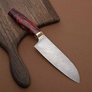 Ножи из дамаска ZDI-1016 купить в Екатеринбурге: Нож Сантоку (Дамаск ZDI-1016, Композит растительные волокна, Мокумэ-ганэ)