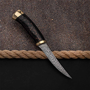 Категория ножей купить в Владивостоке: Нож Фишка (Дамаск ZDI-1016, Композит светящийся "Волны" , Латунь)