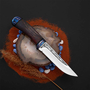 Ножи из стали ELMAX купить в Новокузнецке: Нож Лиса (ELMAX, Стабилизированная карельская береза красная, ZlaTi)