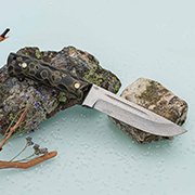 Ножи по маркам стали купить в Владивостоке: Нож Бекас ЦМ (Дамаск ZDI-1016, Композит с латунной микросеткой соты)