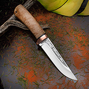 Ножи из стали CPR – оптимальное сочетание надежности и доступности: Нож Лиса (CPR, Стабилизированная карельская береза, Медь)