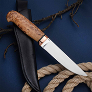 Категория ножей купить в Владивостоке: Нож Сапсан (ЭП-766, Стабилизированная карельская береза, Медь)