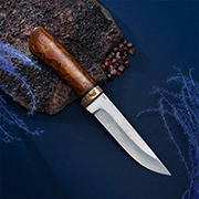 Ножи из дамаска купить в Туле: Нож Лиса (Дамаск ZDI-1016, Композит, Мокумэ-ганэ)