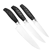 Кухонные ножи купить в Хабаровске: Набор кухонных ножей Поварской-3 ЦМ (95Х18, Накладки Карбон, Алюминий)