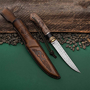 Ножи из дамаска купить в Туле: Нож Финка-5 (Дамаск ZDI-1016, Комбинированная)