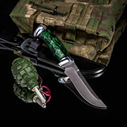 Ножи по маркам стали купить в Владивостоке: Нож Росомаха (Дамаск ZDI-1016, Композит, Алюминий)