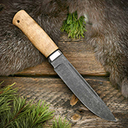 Ножи из стали 100Х13М купить в Красноярске: Нож Таежный (100Х13М, Берёзовый кап, Нержавеющая сталь, Обработка клинка Stonewash)