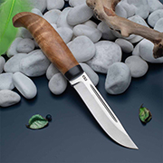 Разделочные ножи: Нож Финка Lappi (CPR, Берёзовый кап, Текстолит)