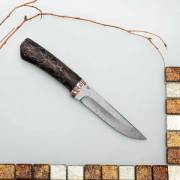 Ножи из дамаска ZDI-1016 купить в Екатеринбурге: Нож Лиса (Дамаск ZDI-1016, Композит с бронзовой микросеткой волны, Мокумэ-ганэ)