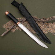 Ножи по маркам стали купить в Владивостоке: Нож Бурятский большой (100Х13М, Наборная кожа, Медь)