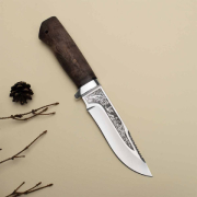 Категория ножей купить в Владивостоке: Нож Стрелец (CPR, Стабилизированная карельская береза коричневая, Алюминий)