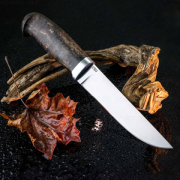 Категория ножей купить в Владивостоке: Нож Сапсан (ELMAX, Стабилизированная карельская береза коричневая, Алюминий)